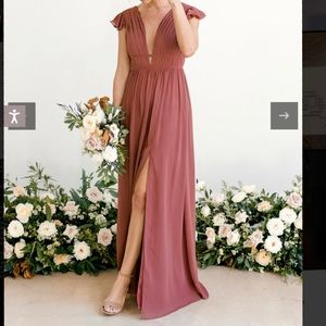 Revelry Cora Chiffon Dress in Marsala